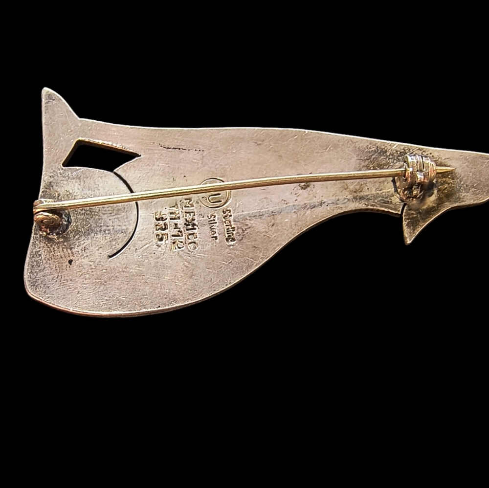 Taxco Mexico Artisan Sterling Silver Howling Coyote Brooch - Picture 7 of 10